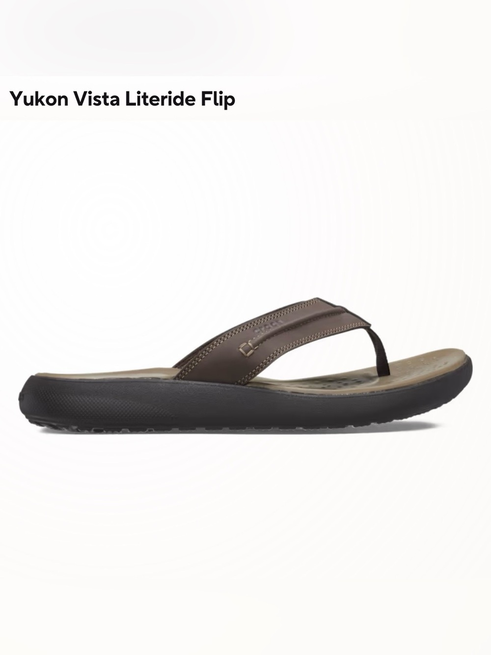 NEW CROCS Yukon Vista Litezide Flip Espresso Men’s Sandals Size 13 - Picture 4 of 9
